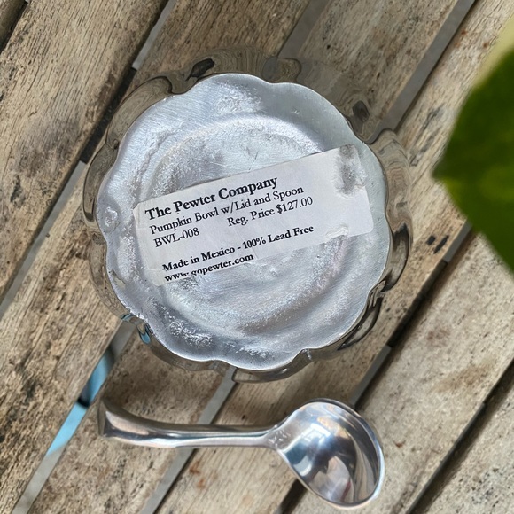 The Pewter Company | Pumpkin Bowl with Spoon | 100% lead free | GUC - Picture 6 of 9